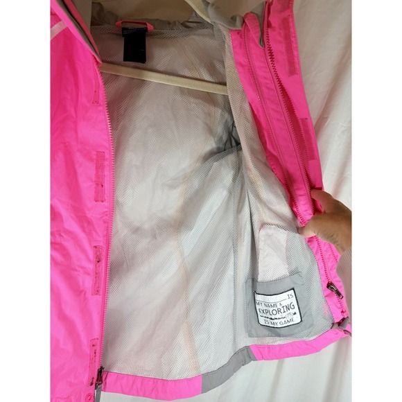 The North Face Pink Rain Jacket Girls M 10/12 Lightweight Hooded Waterproof - Picture 4 of 9